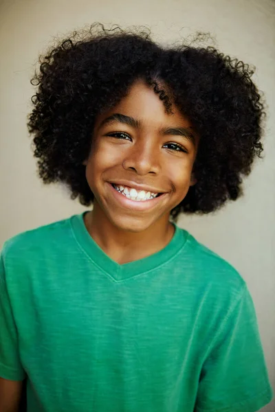 Ive Got Biggest Smile Studio Portrait Young Boy Giving You — Stock Photo, Image