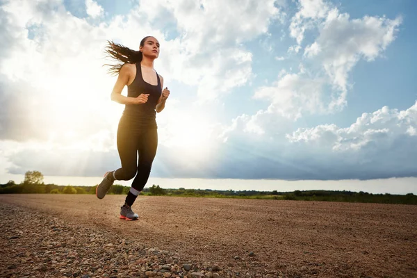 Run Run Run Some More Fit Young Woman Out Run — Stock Photo, Image