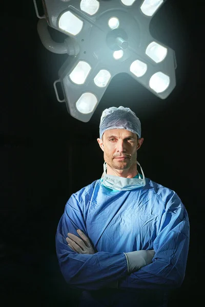 Est Meilleur Docteur Coin Portrait Recadré Médecin Masculin Sur Fond — Photo