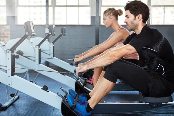 Exercise Better Partner Young Athlete Working Out Gym — Stock Photo, Image