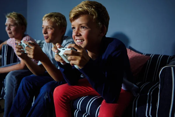 Ihr Jungs Geht Unter Junge Spielen Videospiele — Stockfoto