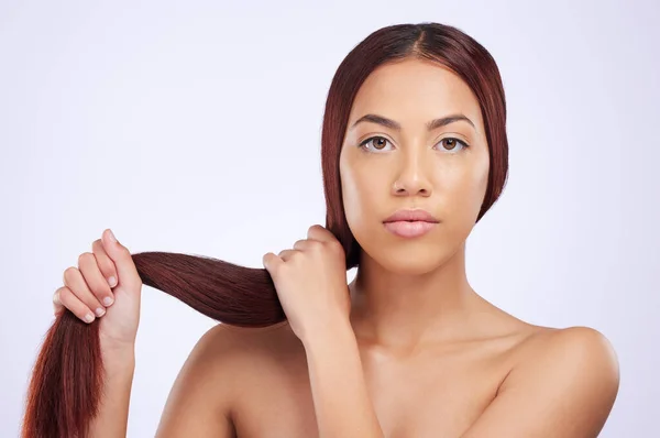 Péče Vlasy Krása Portrét Dívky Silným Účesem Luxusní Salon Barva — Stock fotografie
