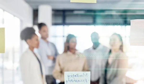 Creative Business People Planning Meeting Sticky Note Brainstorming Ideas Strategy — Stock Photo, Image