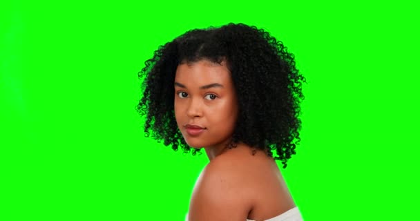 Ομορφιά Περιποίηση Δέρματος Και Λάμψη Γυναίκα Στην Πράσινη Οθόνη Για — Αρχείο Βίντεο
