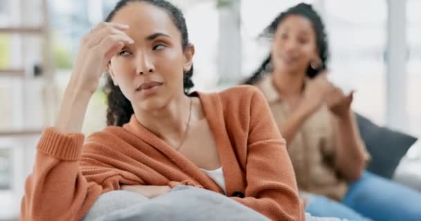 Lesbian Couple Divorce Conflict Fight Living Room Dispute Argument Disagreement — Stock Video