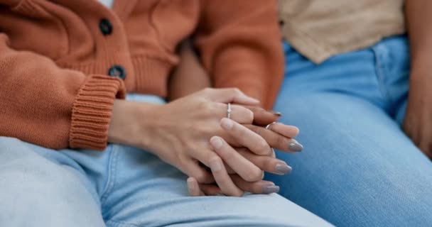 Mãos Conforto Apoio Com Casal Sua Casa Para Câncer Unidade — Vídeo de Stock