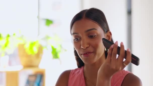 Kadını Hoparlör Telefon Görüşmesi Cep Telefonu Konuşması Ses Uygulaması Ses — Stok video