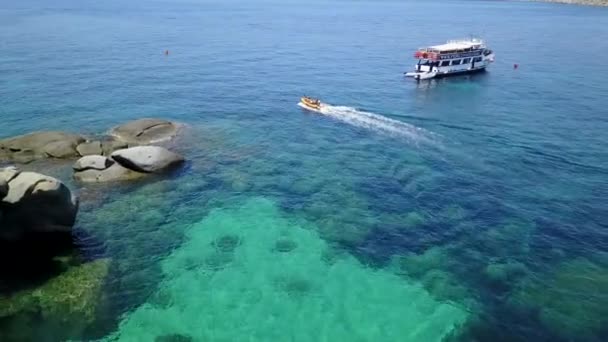 Reisen Luft Und Menschen Speedboot Ozean Für Kreuzfahrt Urlaub Und — Stockvideo