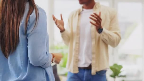 Pareja Divorcio Manos Discusión Casa Problemas Ira Emociones Frustradas Primer — Vídeos de Stock