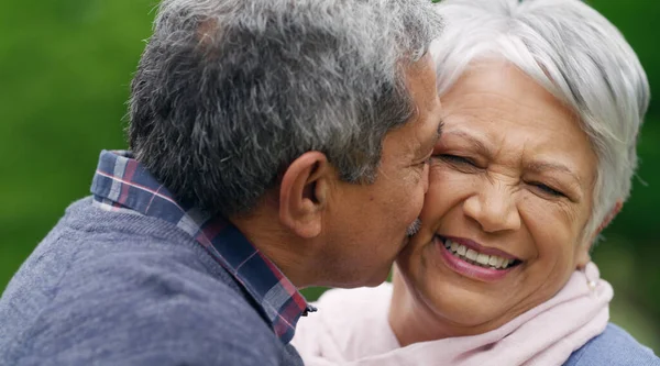 stock image A love like theirs cant be put into words. a happy senior couple spending a romantic day in the park