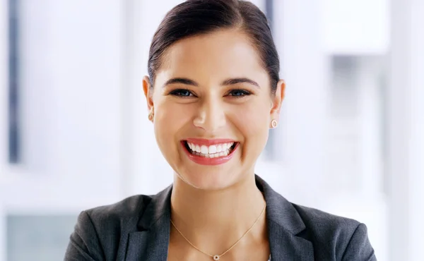 Her Future Business Bright Her Smile Portrait Attractive Young Businesswoman — Stock Photo, Image