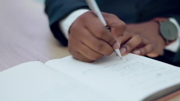 Adamı Eller Yazılar Hatırlatma Için Program Planlama Görev Veya Günlük — Stok video