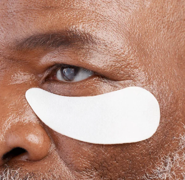 Cuidados Com Pele Máscara Ocular Zoom Homem Preto Com Tratamento — Fotografia de Stock