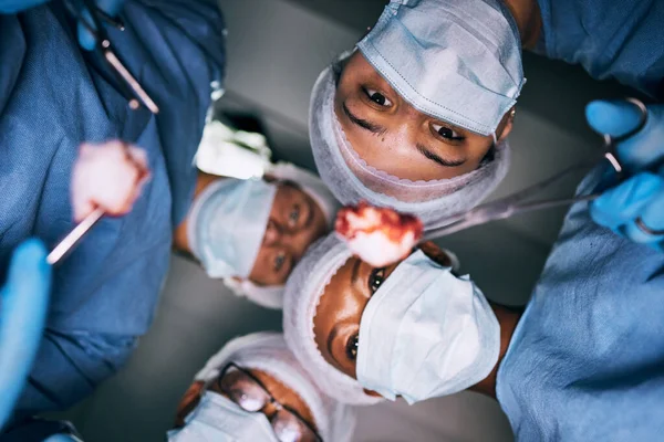 Médico Cirurgia Pontos Vista Dos Médicos Sala Cirurgia Para Emergência — Fotografia de Stock