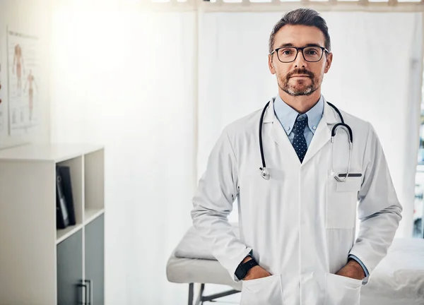 Det Hårt Arbete Men Värt Det Porträtt Självsäker Läkare Som — Stockfoto