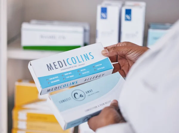Medico Mani Farmacia Farmaci Prescrizione Sanitaria Diagnosi Cura Malattie Dolore — Foto Stock