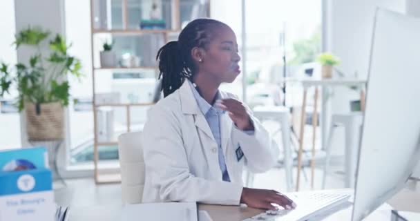 Bolest Ramene Lékař Žena Problémem Svalové Zranění Úzkost Špatné Držení — Stock video