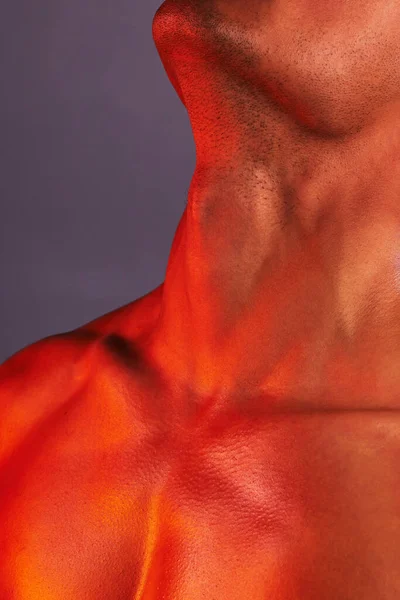 Belleza Cuidado Piel Cuello Hombre Estudio Para Cosméticos Cuidado Personal —  Fotos de Stock