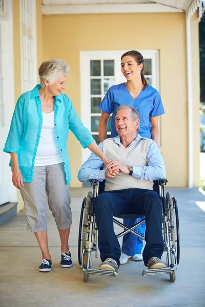 Ill Home Very Soon Doctor Standing Her Senior Patient His — Stock Photo, Image