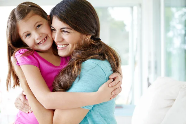 Being Single Parent Worth Pretty Young Mother Her Cute Daughter — Stock Photo, Image