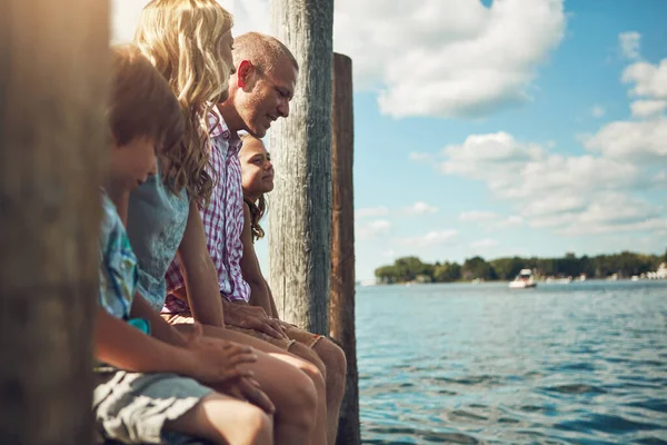 Time Spent Family Worth Every Second Young Family Pier While — Stock Photo, Image