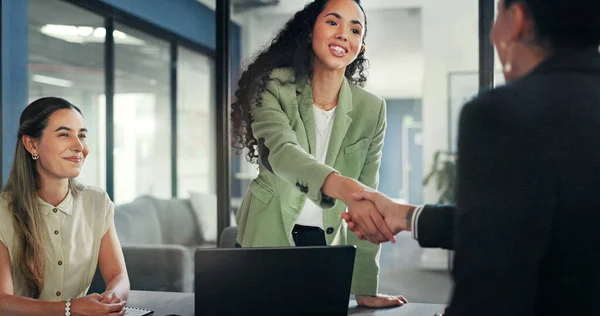 Business Applause Acquisition Handshake People Celebrate Investment B2B Contract Deal — Stockfoto