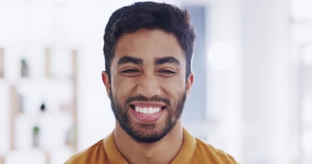 Wajah Senyum Dan Orang Bisnis Kantor Dengan Bangga Untuk Karir — Stok Video