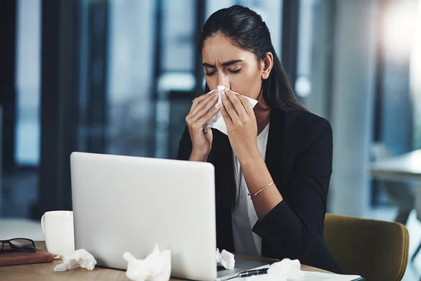Grippe Arbeitsplatz Kann Einer Deutlichen Verringerung Der Produktivität Führen Eine — Stockfoto