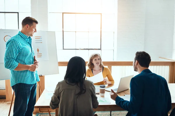 stock image Building a business with the best creative talent. a group of young businesspeople having a meeting in a modern office
