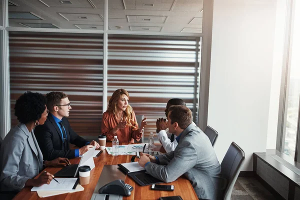 Lets Shift Our Perspective Just Moment Group Businesspeople Having Meeting — Stock Photo, Image