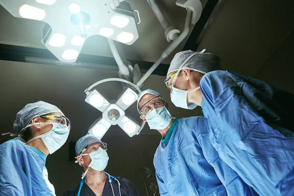 Its Medical Emergency Low Angle Shot Surgeons Operating Room — Stock Photo, Image