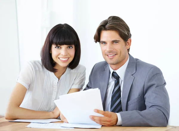 Teamwork Smile Portrait Business People Office Planning Meeting Project Management — Stock Photo, Image