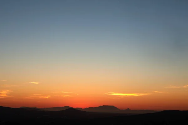 Pohled Krásné Nebe Nad Pohořím Těsně Západu Slunce Stock Snímky