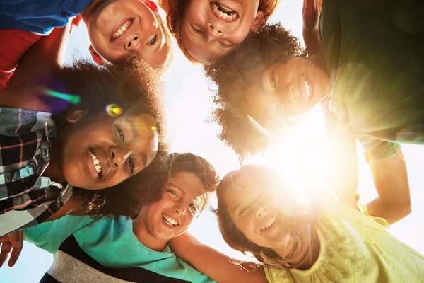 Embracing Our Differences Portrait Group Diverse Happy Kids Huddled Together — Stock Photo, Image