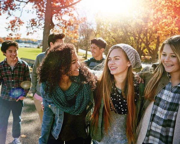 Ilyen Napokat Meg Kell Osztani Egy Csapat Tinédzser Akik Együtt — Stock Fotó