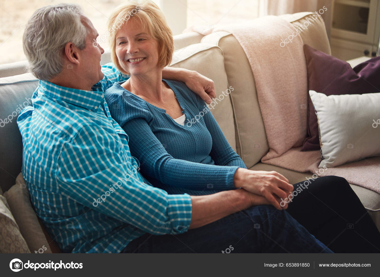 Make Love Part Home Happy Mature Couple Relaxing Sofa Together — Stock  Photo © PeopleImages.com #653891850