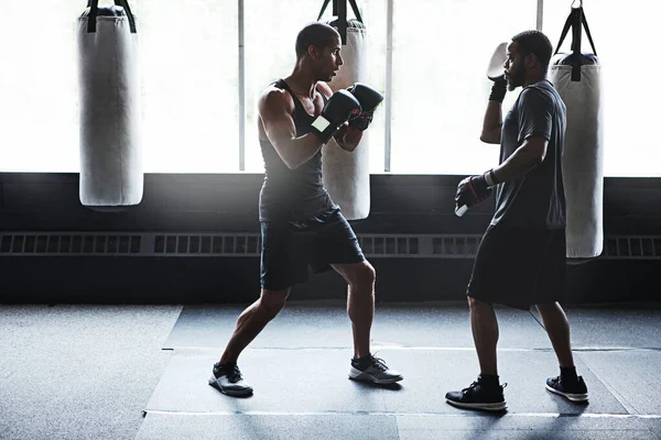 Has Potential Something Great Male Boxer Practising His Moves His — Stock Photo, Image