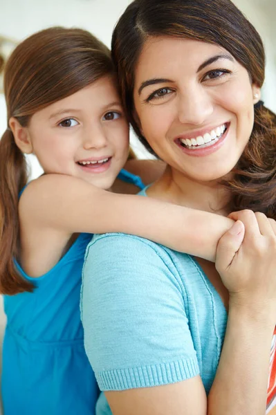 Mother Daughter Portrait Pretty Young Mother Spending Time Her Cute — Stock Photo, Image