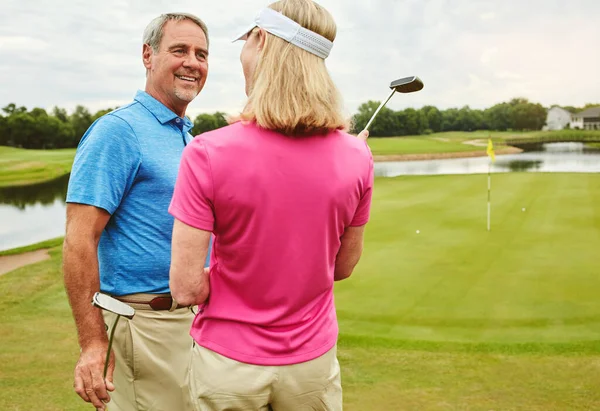 Spending Some Time Together Out Course Mature Couple Out Playing — Stock Photo, Image