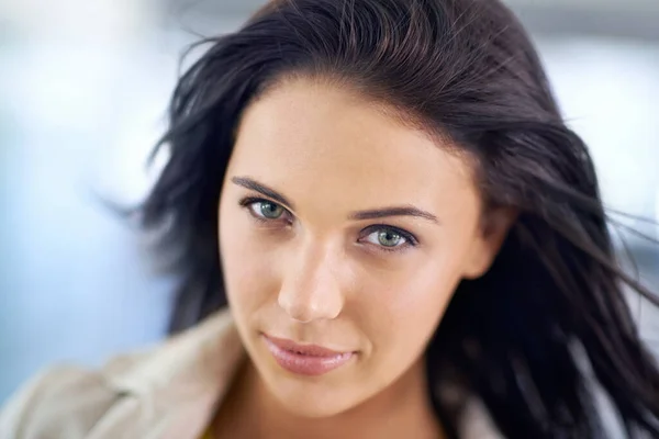 Shes All Set Success Closeup Shot Attractive Young Brunette Woman — Stockfoto