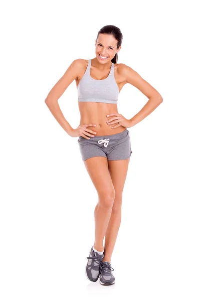 Exercise Keeps Fit Feeling Great Portrait Attractive Sporty Young Woman — Stock Photo, Image