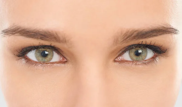 Bezproblemowo Kuszące Przycięte Zbliżenie Ujęcie Piękne Młode Modelki Oczy — Zdjęcie stockowe