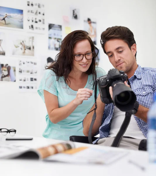 Think Best Image Photographer Looking His Images His Office His — Stock Photo, Image