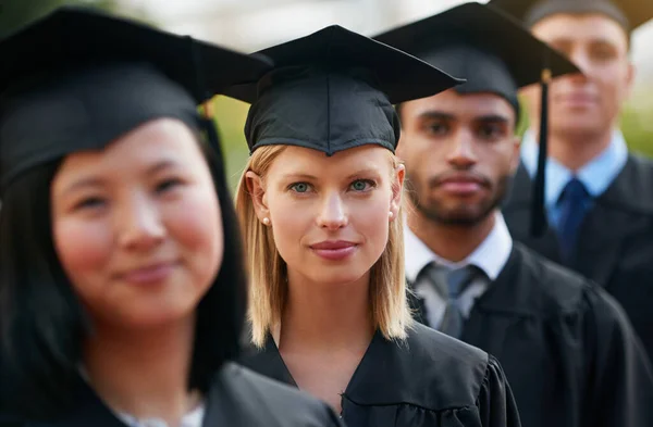 She Believed She Could She Did Group Young College Graduates — Stock Photo, Image