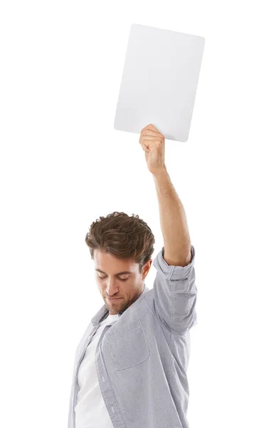 Best Copyspace You Handsome Young Man Holding Sign Your Copyspace — Stock Photo, Image