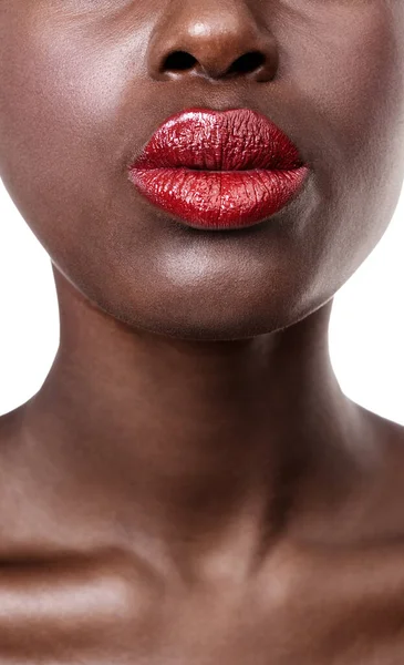 Razie Wątpliwości Wyduś Siebie Zbliżenie Przycięte Ujęcie Kobiety Noszącej Jasnoczerwoną — Zdjęcie stockowe