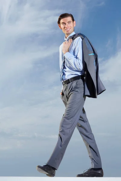 Ambition Take Him Far Full Body Young Businessman His Jacket — Stock Photo, Image