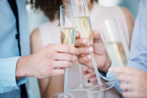 Toasting Success Cropped Image Group Businesspeople Toasting Champagne Success — Stock Photo, Image