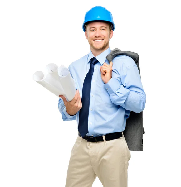 Someone Asked Best Architect Handsome Young Contractor Standing Alone Studio — Stock Photo, Image