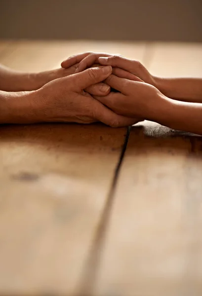 Amor Apoio Fechamento Pessoas Mãos Dadas Por Dor Esperança Simpatia — Fotografia de Stock